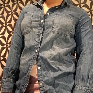 Long sleeve jean button up shirt